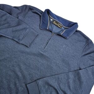 Under Armour Men's Pullover XL ColdGear Storm Fleece 1/4 Zip Blue Heathered EUC